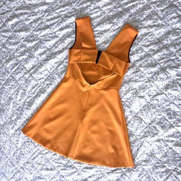 Zara Orange V-neck Dress Small - Picture 5 of 7